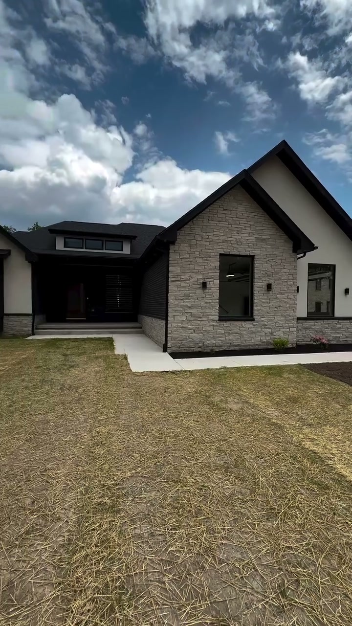 Front elevation of a completed custom home